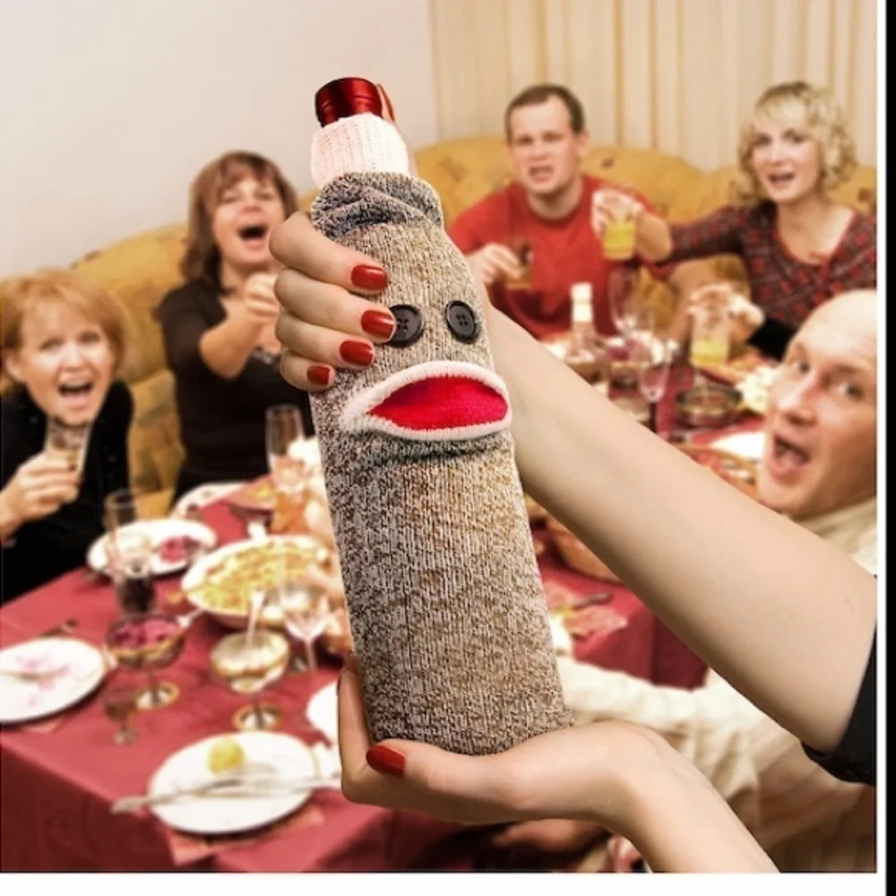 Fred Wine Monkey Sock Monkey Wine Gift Bag
